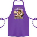 I Read Books & Know Things Bookworm Rabbit Cotton Apron 100% Organic Purple