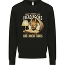I Read Books & Know Things Bookworm Rabbit Mens Sweatshirt Jumper Black