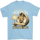 I Read Books & Know Things Bookworm Rabbit Mens T-Shirt 100% Cotton Light Blue