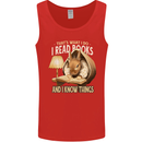 I Read Books & Know Things Bookworm Rabbit Mens Vest Tank Top Red