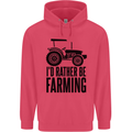 I'd Rather Be Farming Farmer Tractor Childrens Kids Hoodie Heliconia