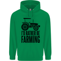 I'd Rather Be Farming Farmer Tractor Childrens Kids Hoodie Irish Green