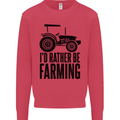 I'd Rather Be Farming Farmer Tractor Kids Sweatshirt Jumper Heliconia