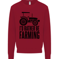 I'd Rather Be Farming Farmer Tractor Kids Sweatshirt Jumper Red