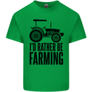 I'd Rather Be Farming Farmer Tractor Kids T-Shirt Childrens Irish Green