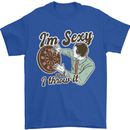 I'm Sexy and I Throw It Funny Darts Player Mens T-Shirt 100% Cotton Royal Blue