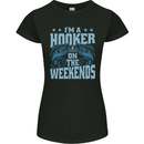 I'm a Hooker at the Weekends Funny Fishing Womens Petite Cut T-Shirt Black