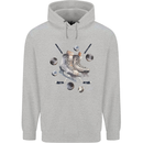 Ice Hockey Boots Stick & Pucks Mens 80% Cotton Hoodie Sports Grey