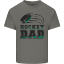 Ice Hockey Dad Fathers Day Mens Cotton T-Shirt Tee Top Charcoal