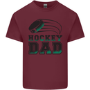 Ice Hockey Dad Fathers Day Mens Cotton T-Shirt Tee Top Maroon