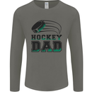 Ice Hockey Dad Fathers Day Mens Long Sleeve T-Shirt Charcoal