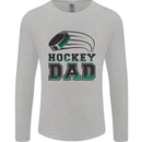 Ice Hockey Dad Fathers Day Mens Long Sleeve T-Shirt Sports Grey