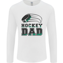 Ice Hockey Dad Fathers Day Mens Long Sleeve T-Shirt White