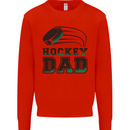 Ice Hockey Dad Fathers Day Mens Sweatshirt Jumper Bright Red