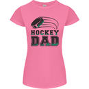 Ice Hockey Dad Fathers Day Womens Petite Cut T-Shirt Azalea