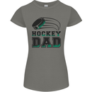 Ice Hockey Dad Fathers Day Womens Petite Cut T-Shirt Charcoal
