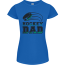 Ice Hockey Dad Fathers Day Womens Petite Cut T-Shirt Royal Blue