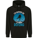 Id Rather be Scuba Diving Funny Diver Childrens Kids Hoodie Black