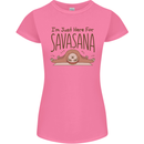 Im Just Here for the Savasana Funny Yoga Womens Petite Cut T-Shirt Azalea
