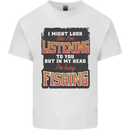 In My Head I'm Busy Fishing Fisherman Funny Kids T-Shirt Childrens White