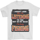 In My Head I'm Busy Fishing Fisherman Funny Mens T-Shirt 100% Cotton White