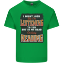 In My Head I'm Busy Reading Bookworm Kids T-Shirt Childrens Irish Green