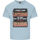 In My Head I'm Busy Reading Bookworm Kids T-Shirt Childrens Light Blue