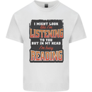 In My Head I'm Busy Reading Bookworm Kids T-Shirt Childrens White