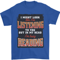 In My Head I'm Busy Reading Bookworm Mens T-Shirt 100% Cotton Royal Blue