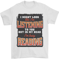 In My Head I'm Busy Reading Bookworm Mens T-Shirt 100% Cotton White