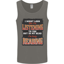 In My Head I'm Busy Reading Bookworm Mens Vest Tank Top Charcoal