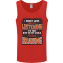 In My Head I'm Busy Reading Bookworm Mens Vest Tank Top Red