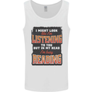 In My Head I'm Busy Reading Bookworm Mens Vest Tank Top White