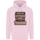 In My Head I'm Busy Training Gym Bodybuilding Mens 80% Cotton Hoodie Light Pink
