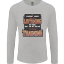 In My Head I'm Busy Training Gym Bodybuilding Mens Long Sleeve T-Shirt Sports Grey