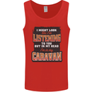 In My Head I'm In My Caravan Caravanning Funny Mens Vest Tank Top Red