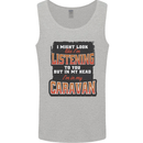 In My Head I'm In My Caravan Caravanning Funny Mens Vest Tank Top Sports Grey