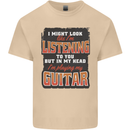 In My Head I'm Playing Guitar Acoustic Electric Mens Cotton T-Shirt Tee Top Sand