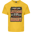 In My Head I'm Playing Rugby Funny Kids T-Shirt Childrens Yellow