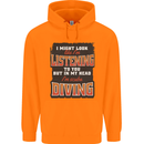 In My Head I'm Scuba Diving Diver Funny Mens 80% Cotton Hoodie Orange