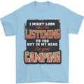 In My Head I've Gone Camping Funny Mens T-Shirt 100% Cotton Light Blue