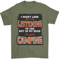 In My Head I've Gone Camping Funny Mens T-Shirt 100% Cotton Military Green