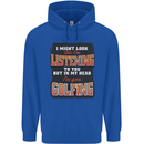 In My Head I've Gone Golfing Funny Golf Mens 80% Cotton Hoodie Royal Blue