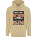 In My Head I've Gone Golfing Funny Golf Mens 80% Cotton Hoodie Sand