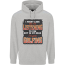 In My Head I've Gone Golfing Funny Golf Mens 80% Cotton Hoodie Sports Grey