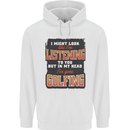 In My Head I've Gone Golfing Funny Golf Mens 80% Cotton Hoodie White