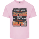 In My Head I've Gone Golfing Funny Golf Mens Cotton T-Shirt Tee Top Light Pink
