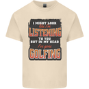 In My Head I've Gone Golfing Funny Golf Mens Cotton T-Shirt Tee Top Natural