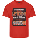 In My Head I've Gone Golfing Funny Golf Mens Cotton T-Shirt Tee Top Red