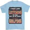 In My Head I've Gone Golfing Funny Golf Mens T-Shirt 100% Cotton Light Blue